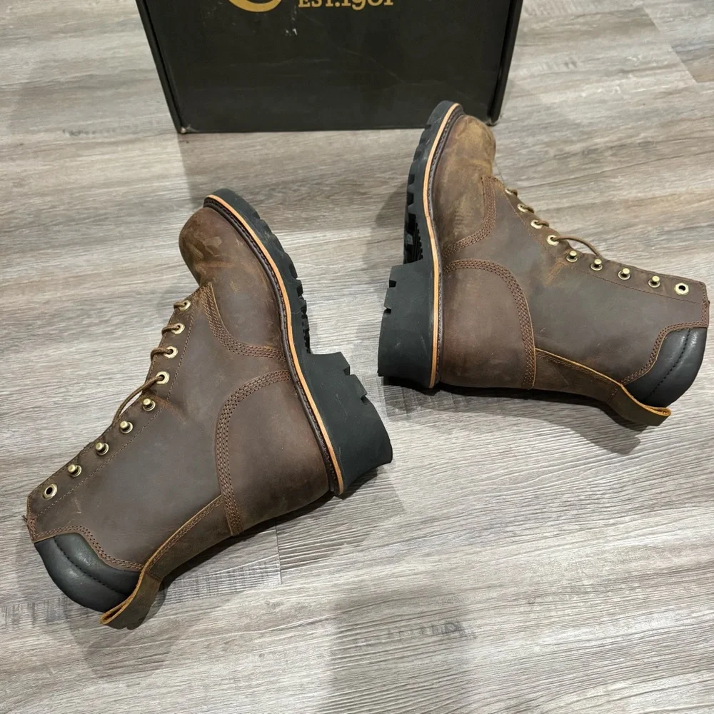 Chippewa Valdor 8” Waterproof Comp Toe Insulated Logger Buff Leather Boots